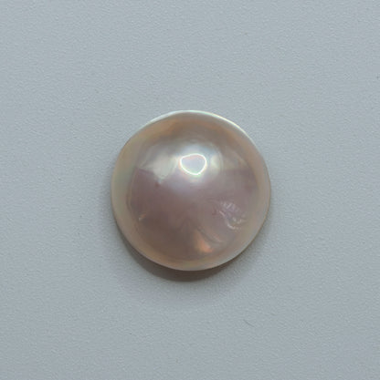 White Pink Pearl Sea Water "Mabe" bonne qualité, diamètre 15.5mm, hauteur 7.5mm