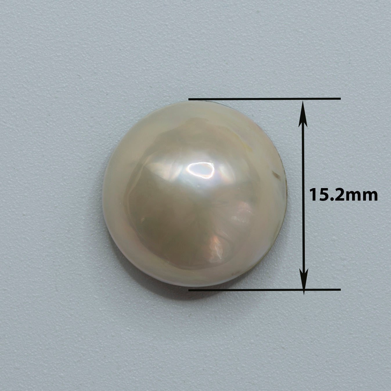 White Pink Pearl Sea Water "Mabe" bonne qualité, Ø diamètre 15.2mm, hauteur 8.7mm