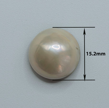 White Pink Pearl Sea Water "Mabe" good quality, Ø diameter 15.2mm, height 8.7mm