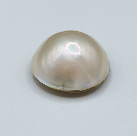 White Pink Pearl Sea Water "Mabe" bonne qualité, Ø diamètre 15.2mm, hauteur 8.7mm