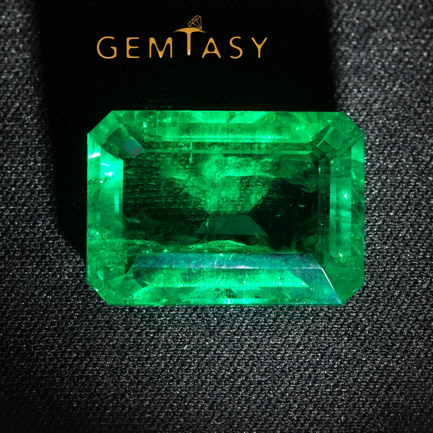 Cut stone - Emerald Colombian hydrothermal lab grown, facet Octagon 20x14mm 17.75ct