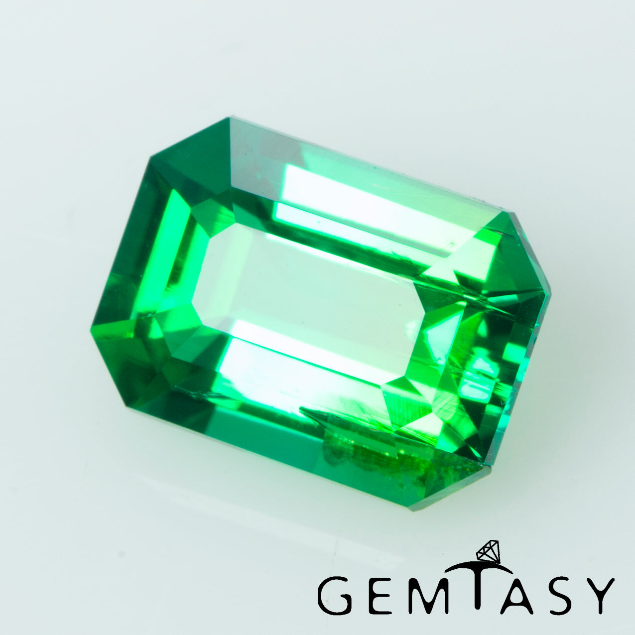 Extraña Piedra tallada - Esmeralda cultivada en laboratorio hidrotermal colombiano, faceta Octágono 7x5mm 0,86-0,95ct