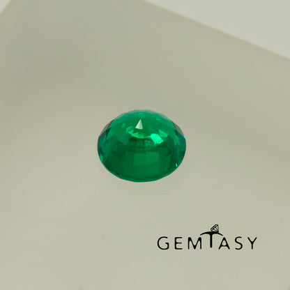 Cut stone - Emerald Colombian hydrothermal lab grown, facet Round 10mm 4.0ct