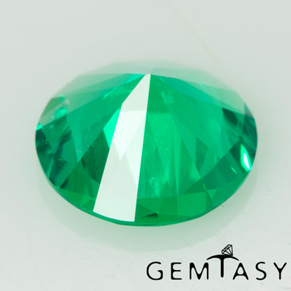 Piedra tallada - Esmeralda cultivada en laboratorio hidrotermal colombiano, facetada Redonda 7 mm 0,79-1,04 ct