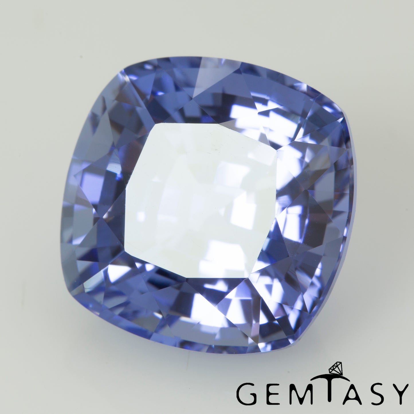 Cut stone - Sapphire Cornflower Blue Czochralski (Pulled) lab grown, facet Cushion 14x14mm 17.14-20.58ct