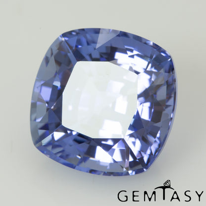 Cut stone - Sapphire Cornflower Blue Czochralski (Pulled) lab grown, facet Cushion 14x14mm 17.14-20.58ct