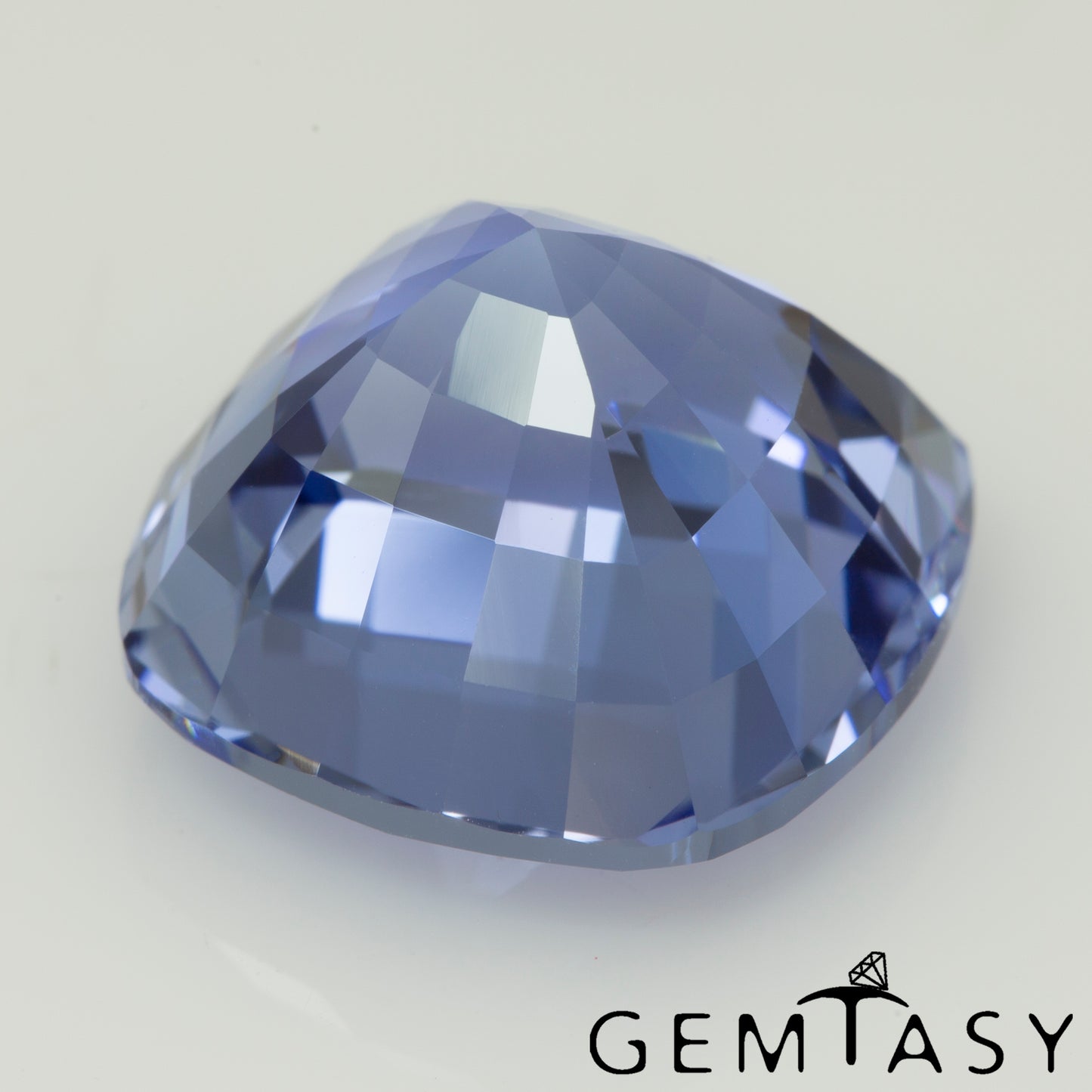 Cut stone - Sapphire Cornflower Blue Czochralski (Pulled) lab grown, facet Cushion 14x14mm 17.14-20.58ct