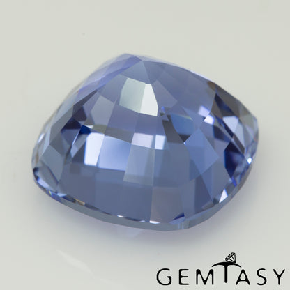 Cut stone - Sapphire Cornflower Blue Czochralski (Pulled) lab grown, facet Cushion 14x14mm 17.14-20.58ct
