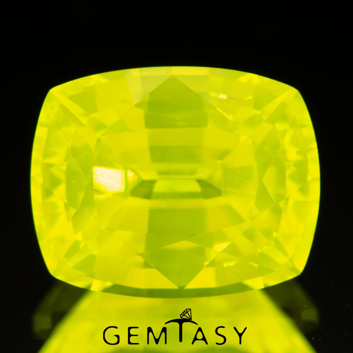 Pierre taillée - GAGG Jaune fluo Czochralski (Tiré) cultivé en laboratoire, facette Coussin 10x8mm 6,83-7,65ct