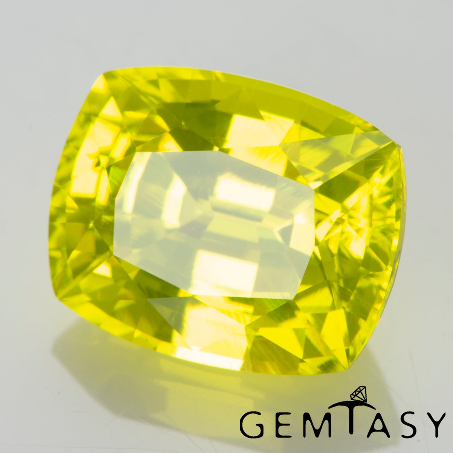 Pierre taillée - GAGG Jaune fluo Czochralski (Tiré) cultivé en laboratoire, facette Coussin 10x8mm 6,83-7,65ct