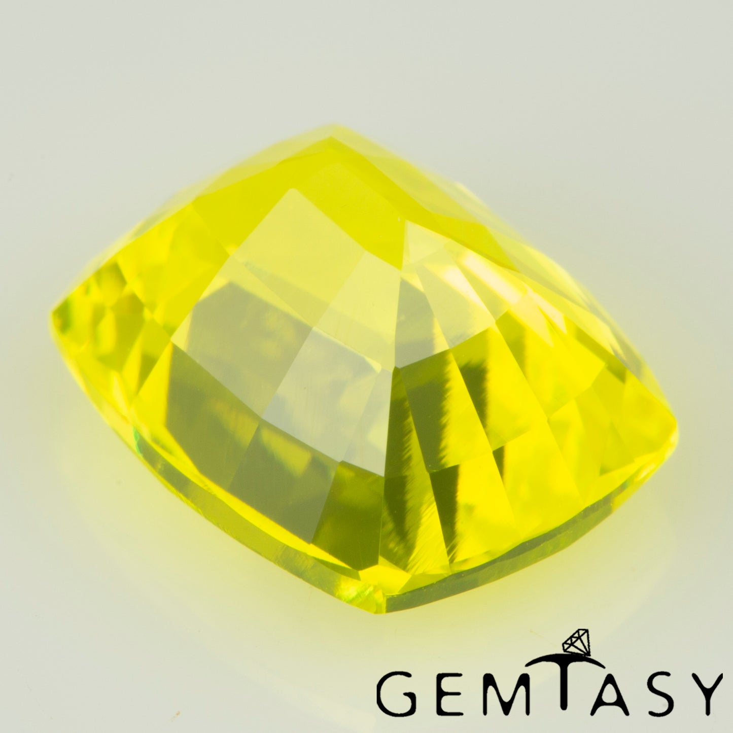 Pierre taillée - GAGG Jaune fluo Czochralski (Tiré) cultivé en laboratoire, facette Coussin 10x8mm 6,83-7,65ct