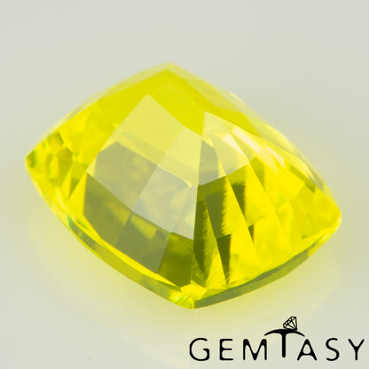 Pierre taillée - GAGG Jaune fluo Czochralski (Tiré) cultivé en laboratoire, facette Coussin 10x8mm 6,83-7,65ct