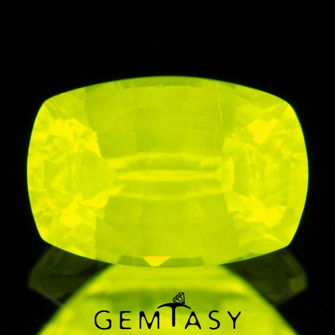 Piedra tallada - GAGG Amarillo neón Czochralski (Extraído) cultivado en laboratorio, facetado Cojín 6x4mm 1,12-1,26ct