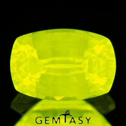 Piedra tallada - GAGG Amarillo neón Czochralski (Extraído) cultivado en laboratorio, facetado Cojín 6x4mm 1,12-1,26ct