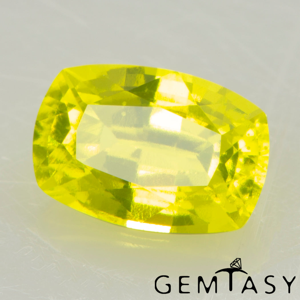 Piedra tallada - GAGG Amarillo neón Czochralski (Extraído) cultivado en laboratorio, facetado Cojín 6x4mm 1,12-1,26ct
