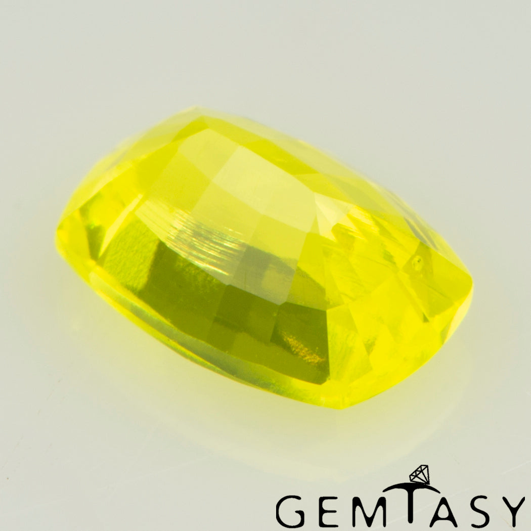 Piedra tallada - GAGG Amarillo neón Czochralski (Extraído) cultivado en laboratorio, facetado Cojín 6x4mm 1,12-1,26ct