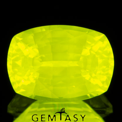 Piedra tallada - GAGG Amarillo neón Czochralski (Extraído) cultivado en laboratorio, facetado Cojín 7x5mm 1.91-2.19ct
