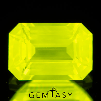 Cut stone - GAGG Yellow neon Czochralski (Pulled) lab grown, facet Octagon 6x4mm 1.18-1.31ct