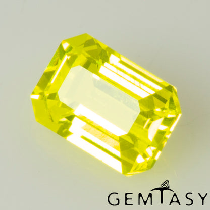 Cut stone - GAGG Yellow neon Czochralski (Pulled) lab grown, facet Octagon 6x4mm 1.18-1.31ct