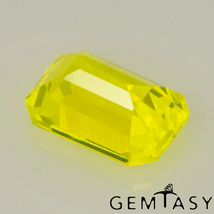 Cut stone - GAGG Yellow neon Czochralski (Pulled) lab grown, facet Octagon 6x4mm 1.18-1.31ct