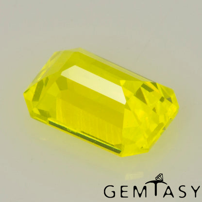 Cut stone - GAGG Yellow neon Czochralski (Pulled) lab grown, facet Octagon 6x4mm 1.18-1.31ct