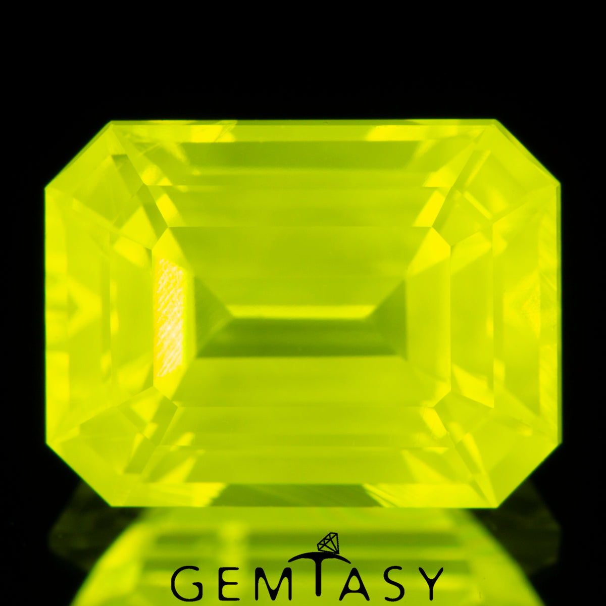 Cut stone - GAGG Yellow neon Czochralski (Pulled) lab grown, facet Octagon 8x6mm 3.29-3.70ct