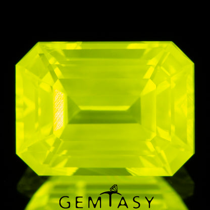 Cut stone - GAGG Yellow neon Czochralski (Pulled) lab grown, facet Octagon 8x6mm 3.29-3.70ct