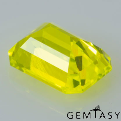 Cut stone - GAGG Yellow neon Czochralski (Pulled) lab grown, facet Octagon 8x6mm 3.29-3.70ct