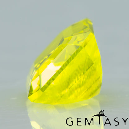 Cut stone - GAGG Yellow neon Czochralski (Pulled) lab grown, facet Octagon 8x6mm 3.29-3.70ct