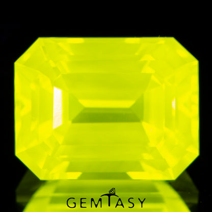 Geschliffener Stein – GAGG Gelb Neon, im Czochralski-Verfahren (gezogen) im Labor gezüchtet, achteckiger Schliff, 9x7mm, 5.37-5.88ct