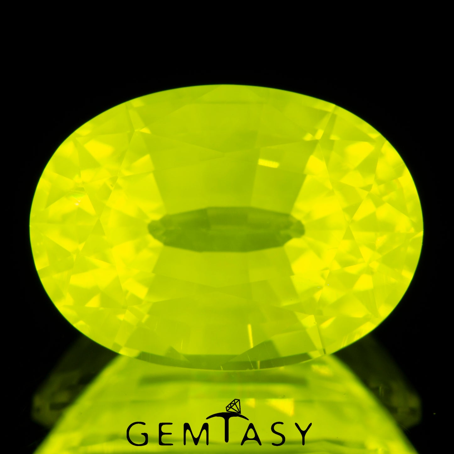 Pierre taillée - GAGG Jaune fluo Czochralski (Tiré) cultivé en laboratoire, facette Ovale 11x8mm 7,28-7,91ct