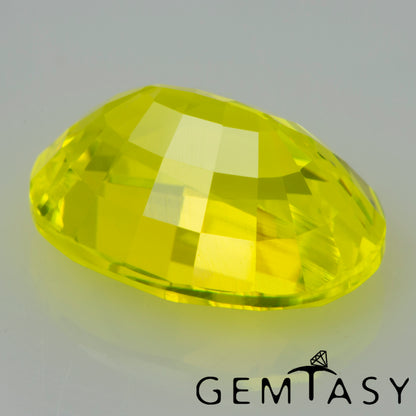 Pierre taillée - GAGG Jaune fluo Czochralski (Tiré) cultivé en laboratoire, facette Ovale 11x8mm 7,28-7,91ct