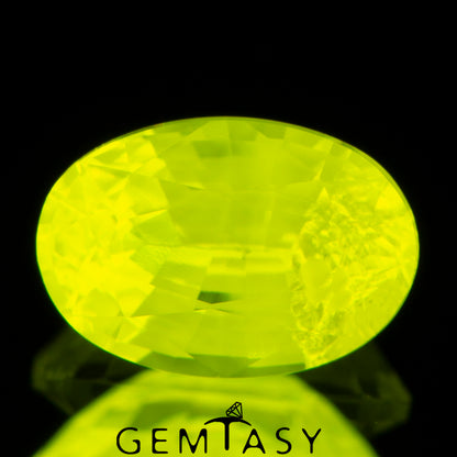 Piedra tallada - GAGG Amarillo neón Czochralski (Extraído) cultivado en laboratorio, facetado Ovalada 6x4mm 1,02-1,21ct