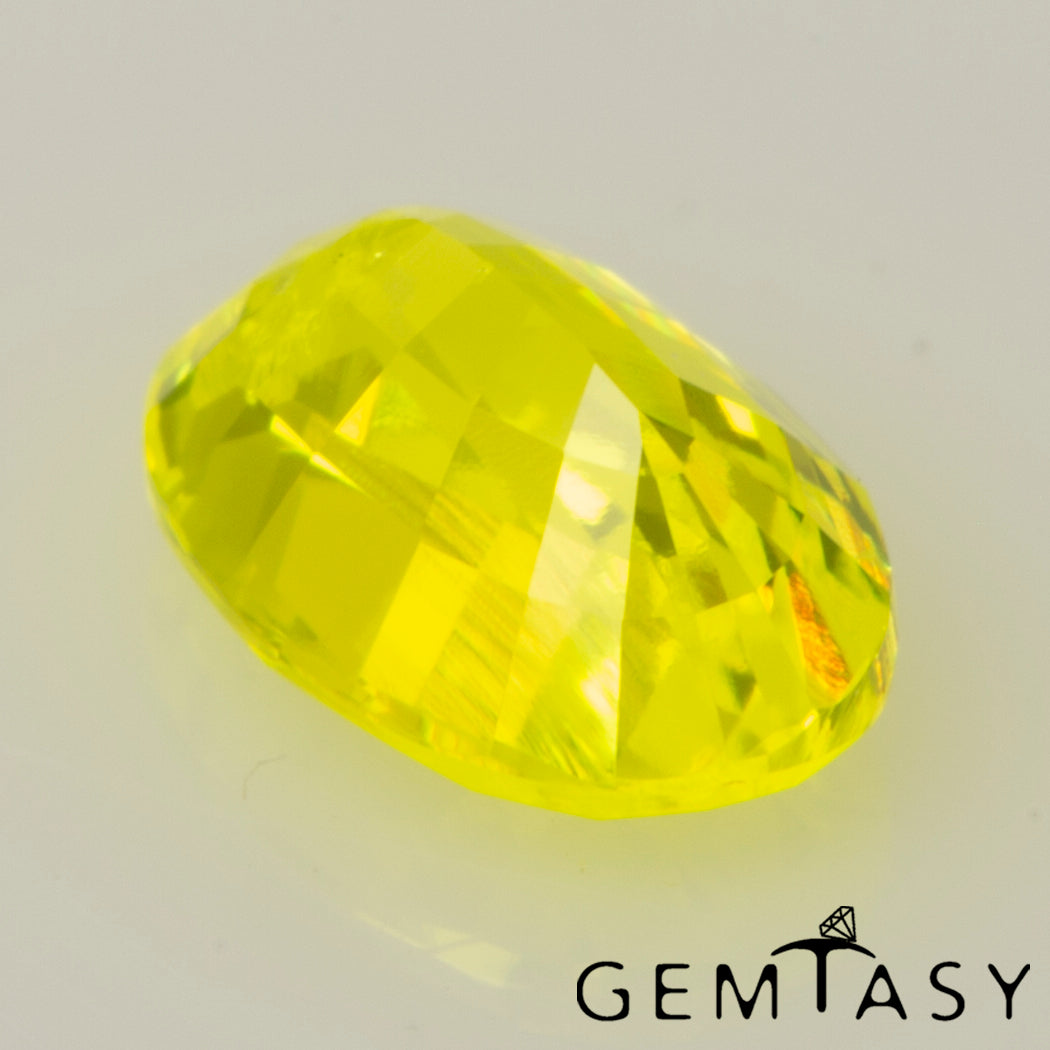 Piedra tallada - GAGG Amarillo neón Czochralski (Extraído) cultivado en laboratorio, facetado Ovalada 6x4mm 1,02-1,21ct