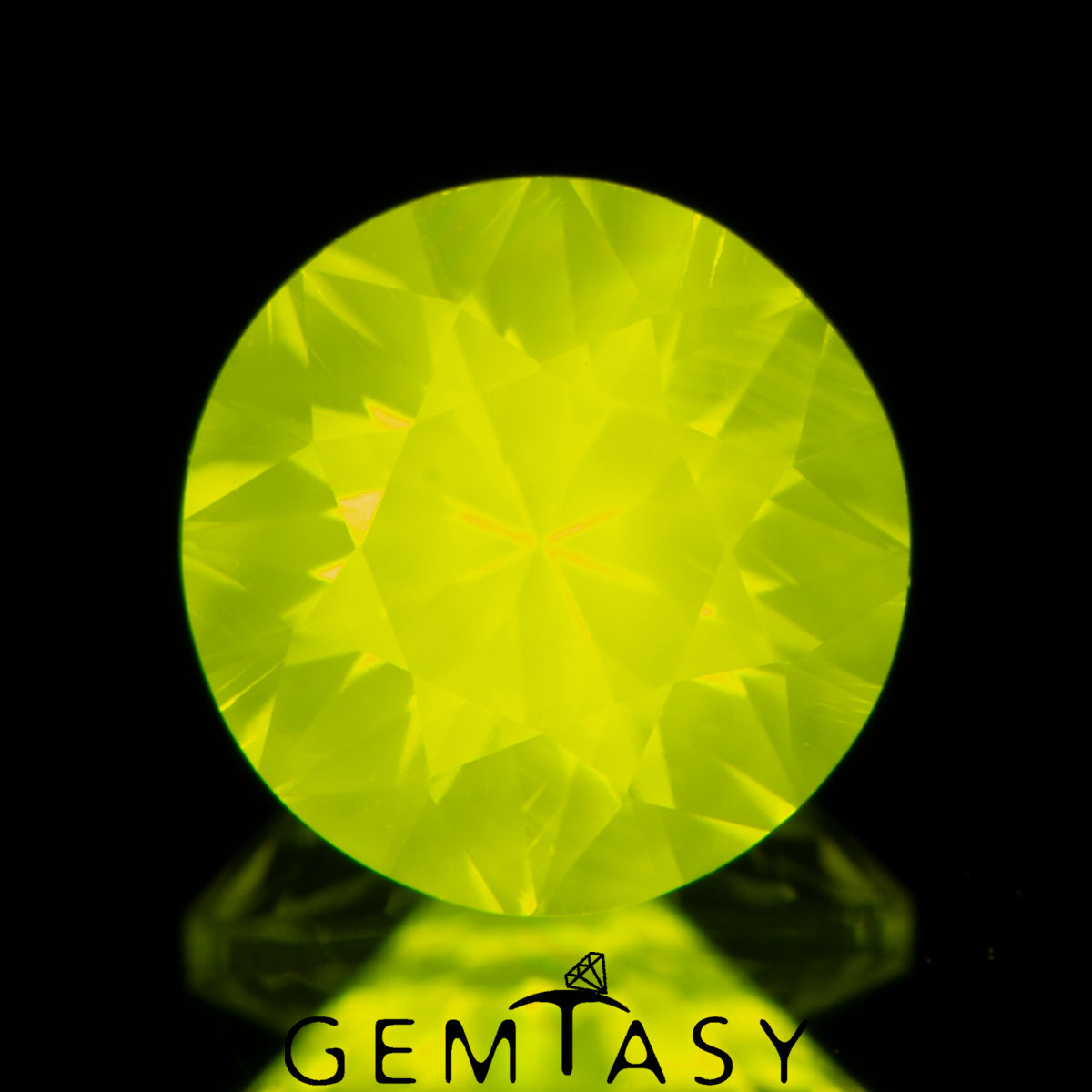 Pierre taillée - GAGG Jaune fluo Czochralski (Tiré) cultivé en laboratoire, facette Rond 5mm 0,91-1,08ct