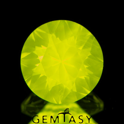 Pierre taillée - GAGG Jaune fluo Czochralski (Tiré) cultivé en laboratoire, facette Rond 5mm 0,91-1,08ct