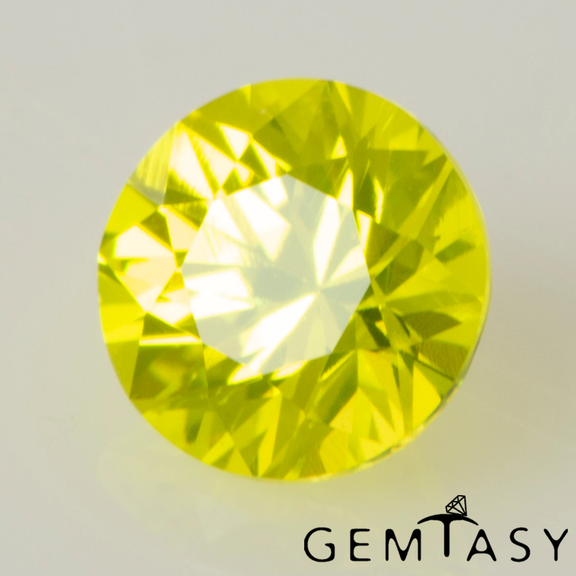 Pierre taillée - GAGG Jaune fluo Czochralski (Tiré) cultivé en laboratoire, facette Rond 5mm 0,91-1,08ct