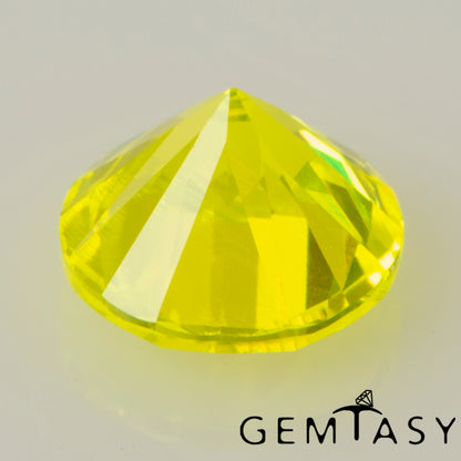 Pierre taillée - GAGG Jaune fluo Czochralski (Tiré) cultivé en laboratoire, facette Rond 5mm 0,91-1,08ct