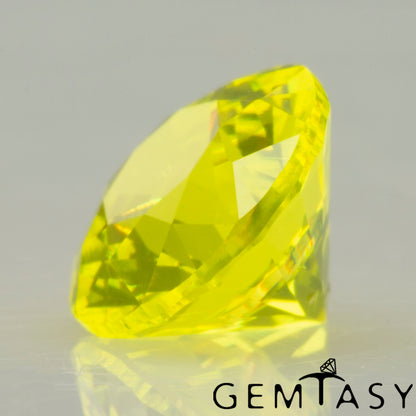 Pierre taillée - GAGG Jaune fluo Czochralski (Tiré) cultivé en laboratoire, facette Rond 5mm 0,91-1,08ct