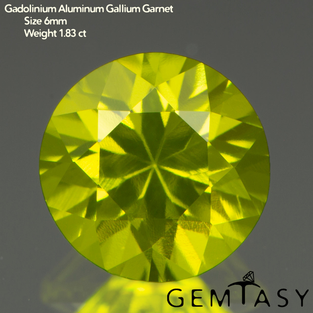 Pierre taillée - GAGG Jaune fluo Czochralski (Tiré) cultivé en laboratoire, facette Rond 6mm 1,83-2,24 ct