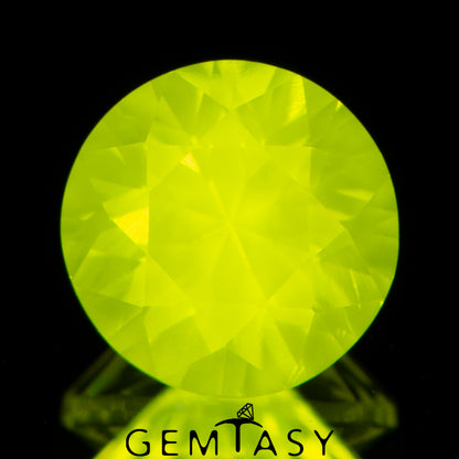 Pierre taillée - GAGG Jaune fluo Czochralski (Tiré) cultivé en laboratoire, facette Rond 6mm 1,83-2,24 ct