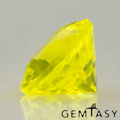 Pierre taillée - GAGG Jaune fluo Czochralski (Tiré) cultivé en laboratoire, facette Rond 6mm 1,83-2,24 ct