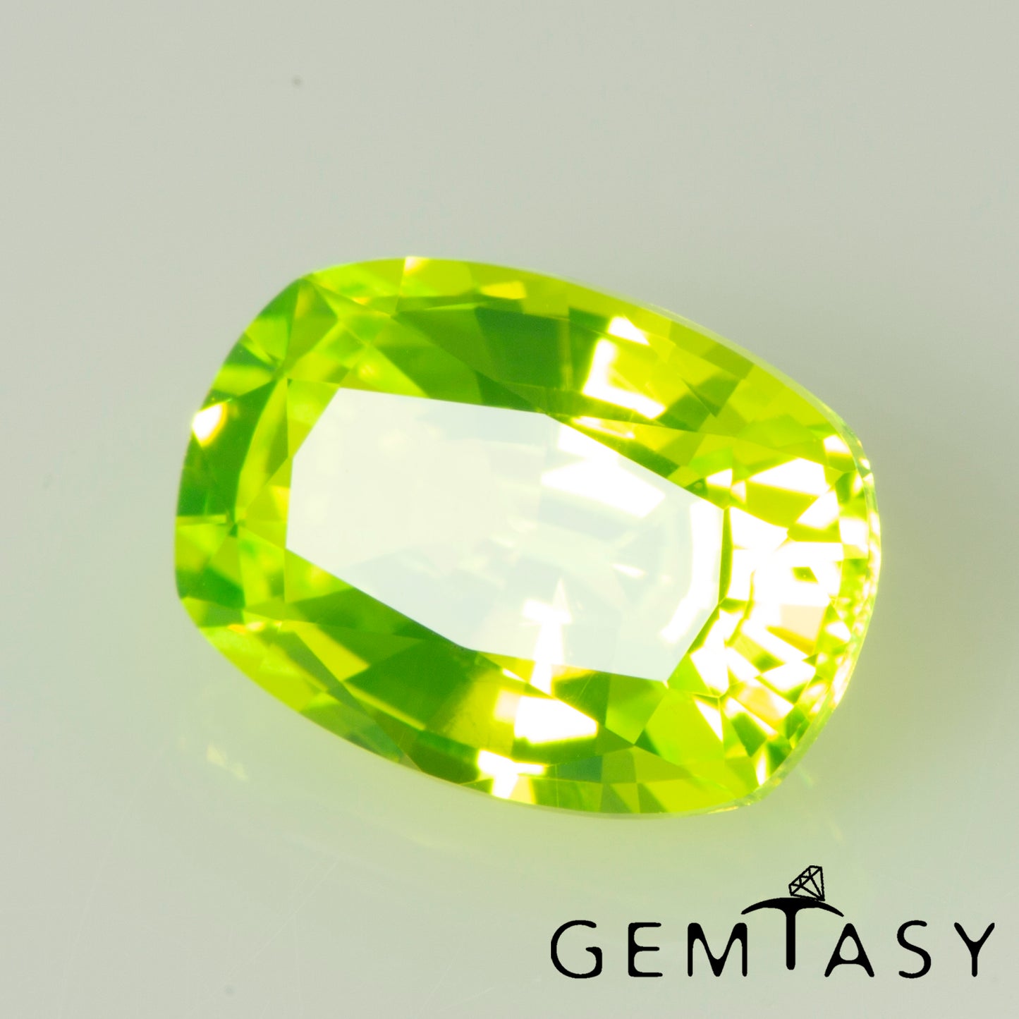 Cut stone - LuAG Yellow neon Czochralski (Pulled) lab grown, facet Cushion 7x5mm 1.74-1.92ct