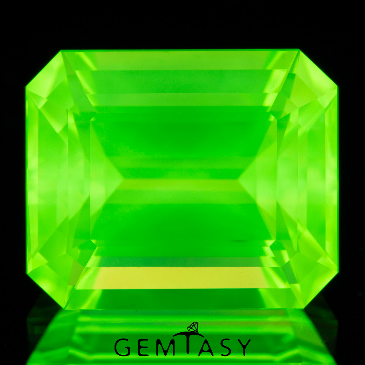 Cut stone - LuAG Yellow neon Czochralski (Pulled) lab grown, facet Octagon 12x10mm 13.95-14.54ct