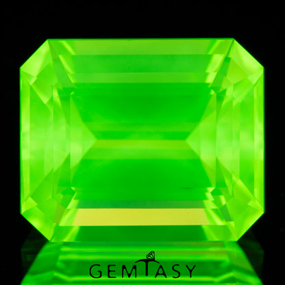 Cut stone - LuAG Yellow neon Czochralski (Pulled) lab grown, facet Octagon 12x10mm 13.95-14.54ct