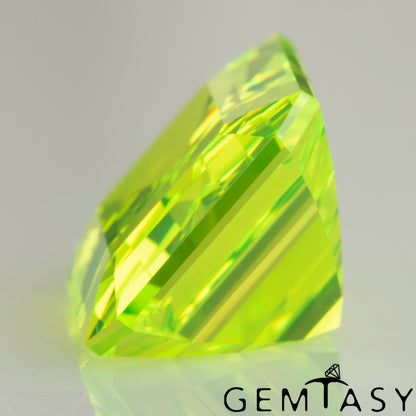Cut stone - LuAG Yellow neon Czochralski (Pulled) lab grown, facet Octagon 14x10mm 16.23-17.10ct
