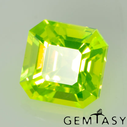 Cut stone - LuAG Yellow neon Czochralski (Pulled) lab grown, facet Octagon 6x6mm 2.03-2.57ct