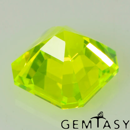 Cut stone - LuAG Yellow neon Czochralski (Pulled) lab grown, facet Octagon 6x6mm 2.03-2.57ct