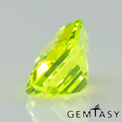 Cut stone - LuAG Yellow neon Czochralski (Pulled) lab grown, facet Octagon 8x6mm 3.85-4.07ct