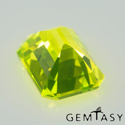 Cut stone - LuAG Yellow neon Czochralski (Pulled) lab grown, facet Octagon 8x6mm 3.85-4.07ct